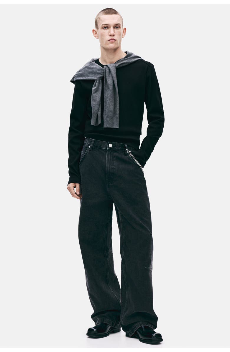 H&M Baggy Darted Jeans, Main, color, Black