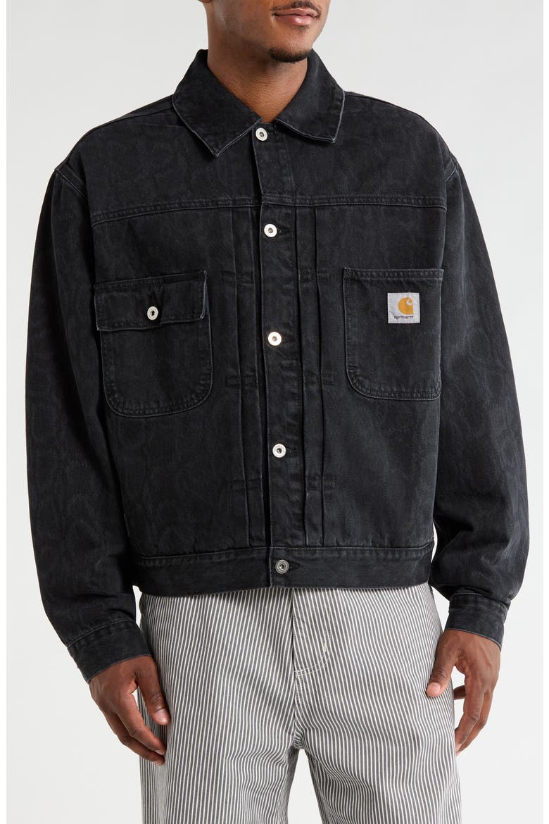 Belmar Snakeskin Print Denim Jacket, Alternate, color, SNAKE BLK ST