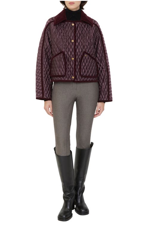 Burberry Floriston Corduroy-trim Quilted Barn Jacket In Brown
