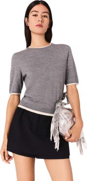 maje 100% wool short-sleeve sweater