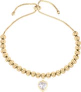 ATHRA LUXE Cubic Zirconia Heart Beaded Bolo Bracelet