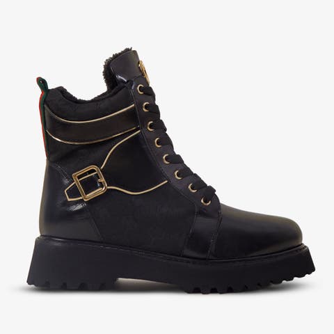 The Boston Leather Lace-up Ankle Boot With A Side Zipper