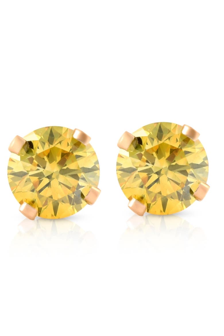 1/4 Ct T.W. Fancy Canary Lab Diamond Studs 14K Gold Lab Grown, Main, color, 14k Yellow Gold