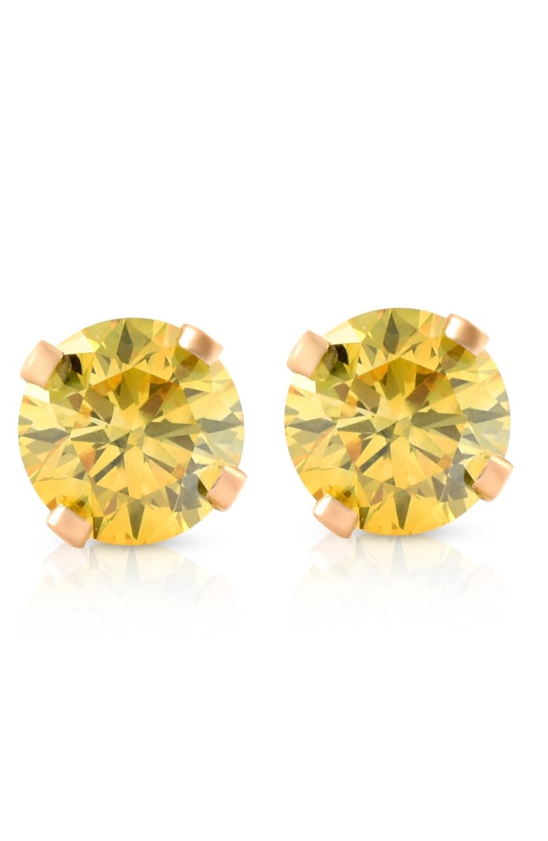 Bliss Diamond 1/3 Ct T.W. Fancy Canary Lab Diamond Studs 14K Gold Lab Grown, Main, color,