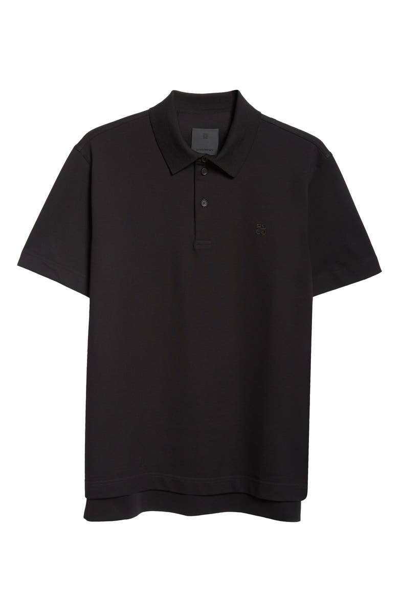 Givenchy Classic Fit 4G Logo Embroidered Cotton Piqué Polo, Alternate, color, Black