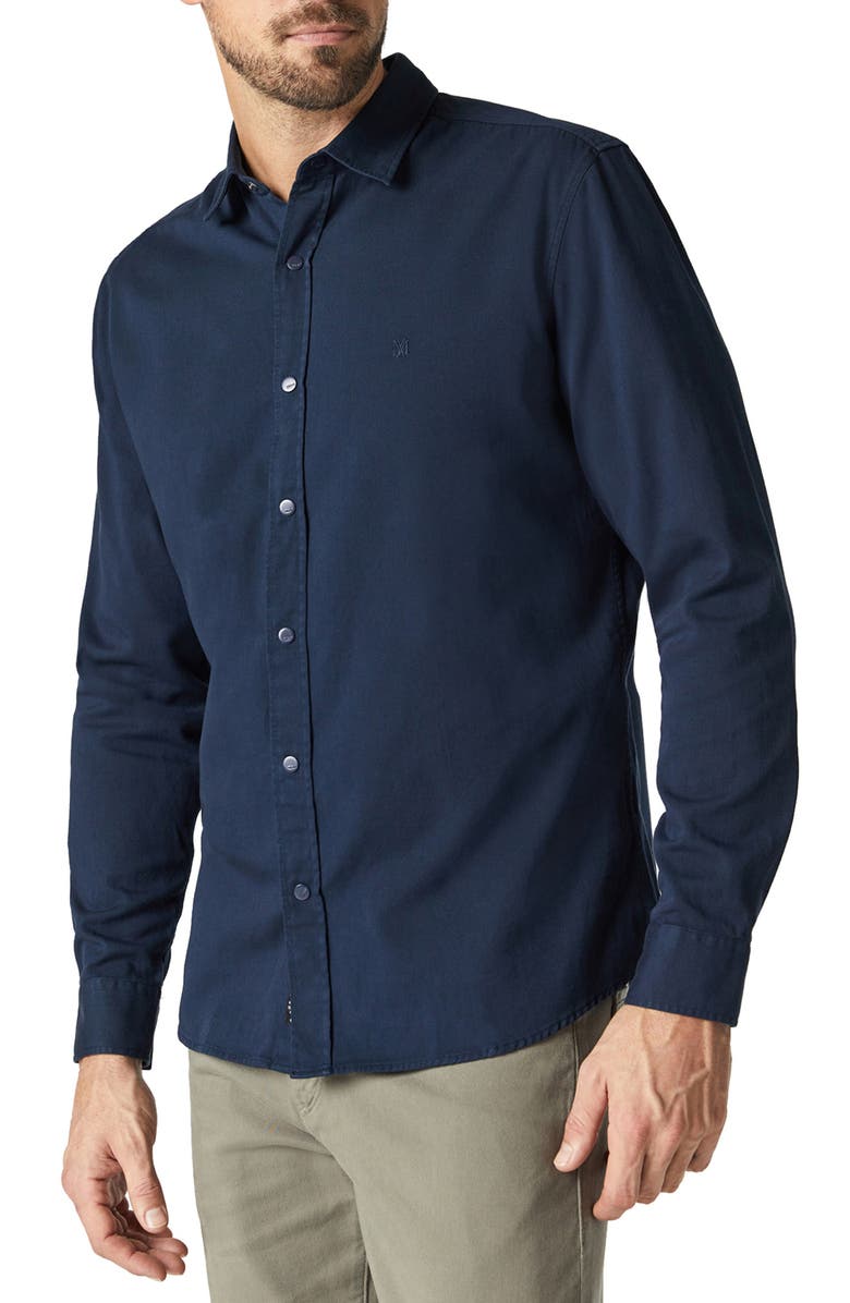 Mavi Jeans Sport Fit Solid Cotton Snap-Up Shirt, Alternate, color,