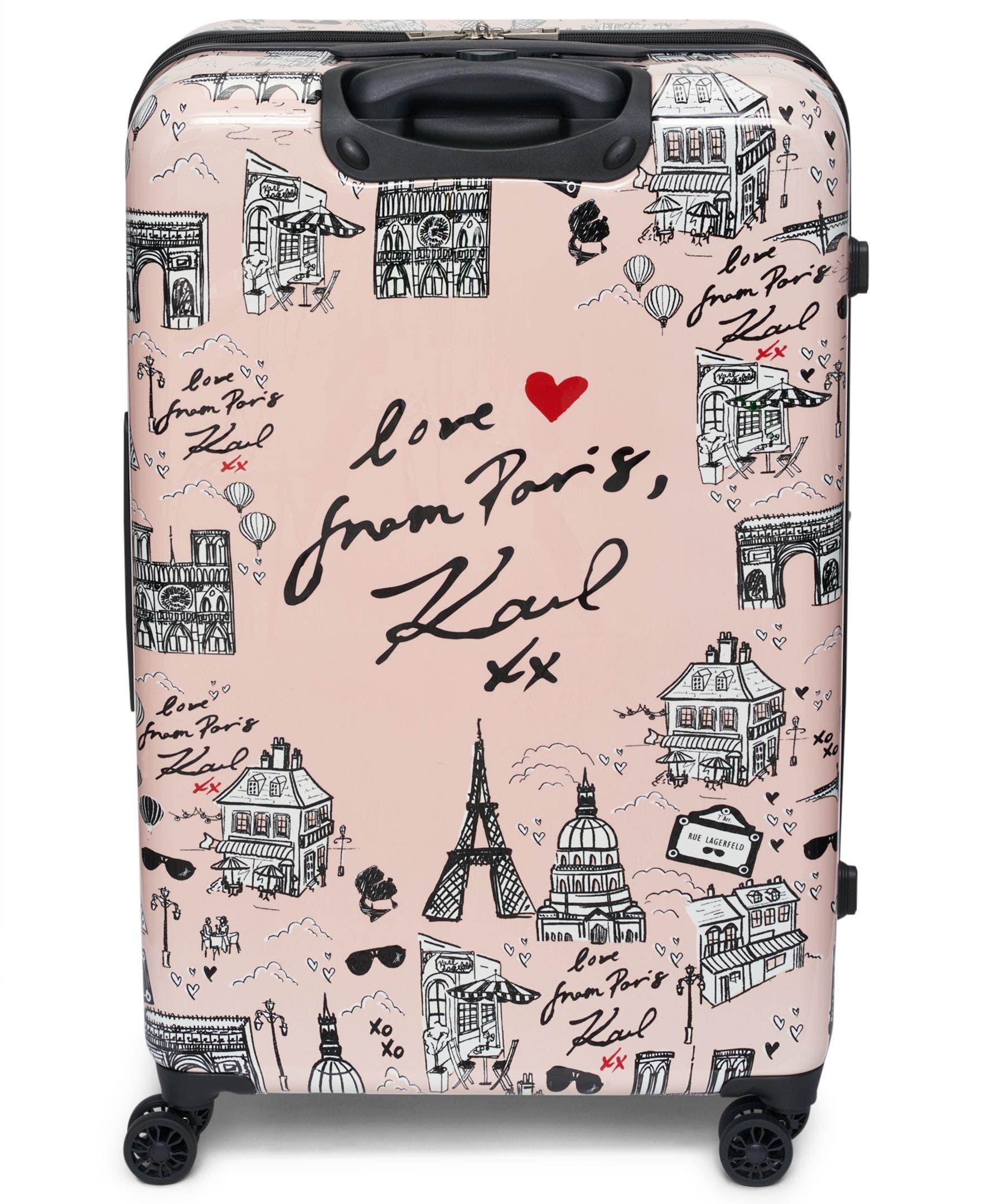 KARL LAGERFELD Karl in Paris Upright Suitcase, Alternate, color, Pink/Black