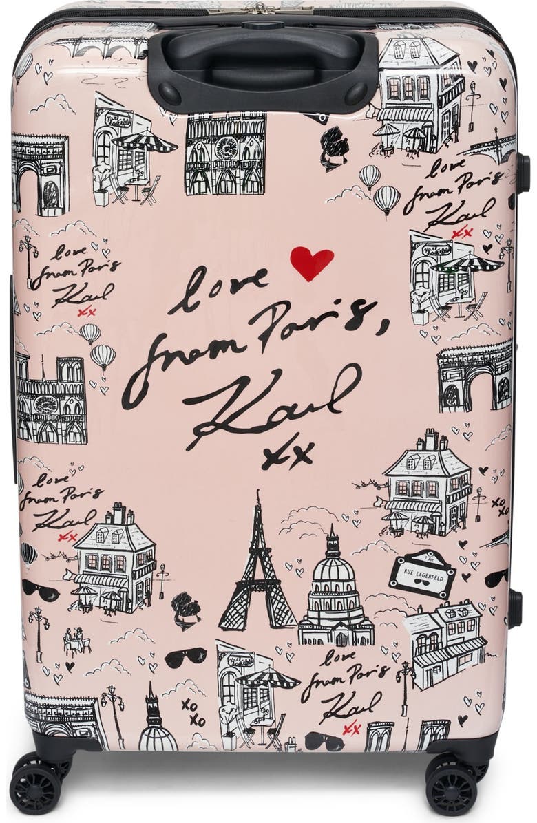 KARL LAGERFELD Karl in Paris Upright Suitcase, Alternate, color, Pink/Black