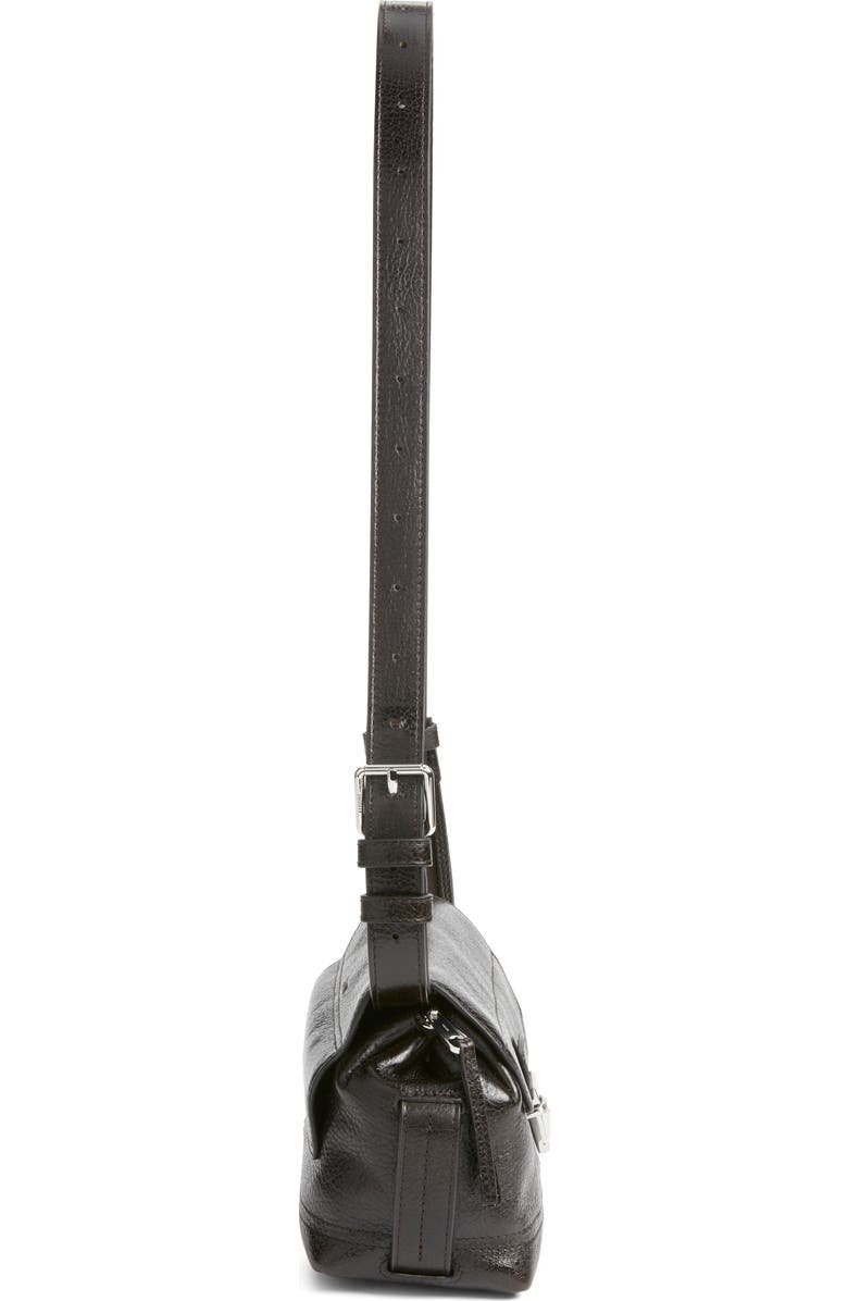 Lemaire Small Gear Croc Embrossed Leather Crossbody, Alternate, color, Espresso