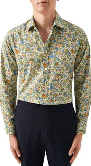 Eton Slim Fit Floral Cotton Dress Shirt