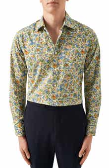 Eton Slim Fit Floral Cotton Dress Shirt