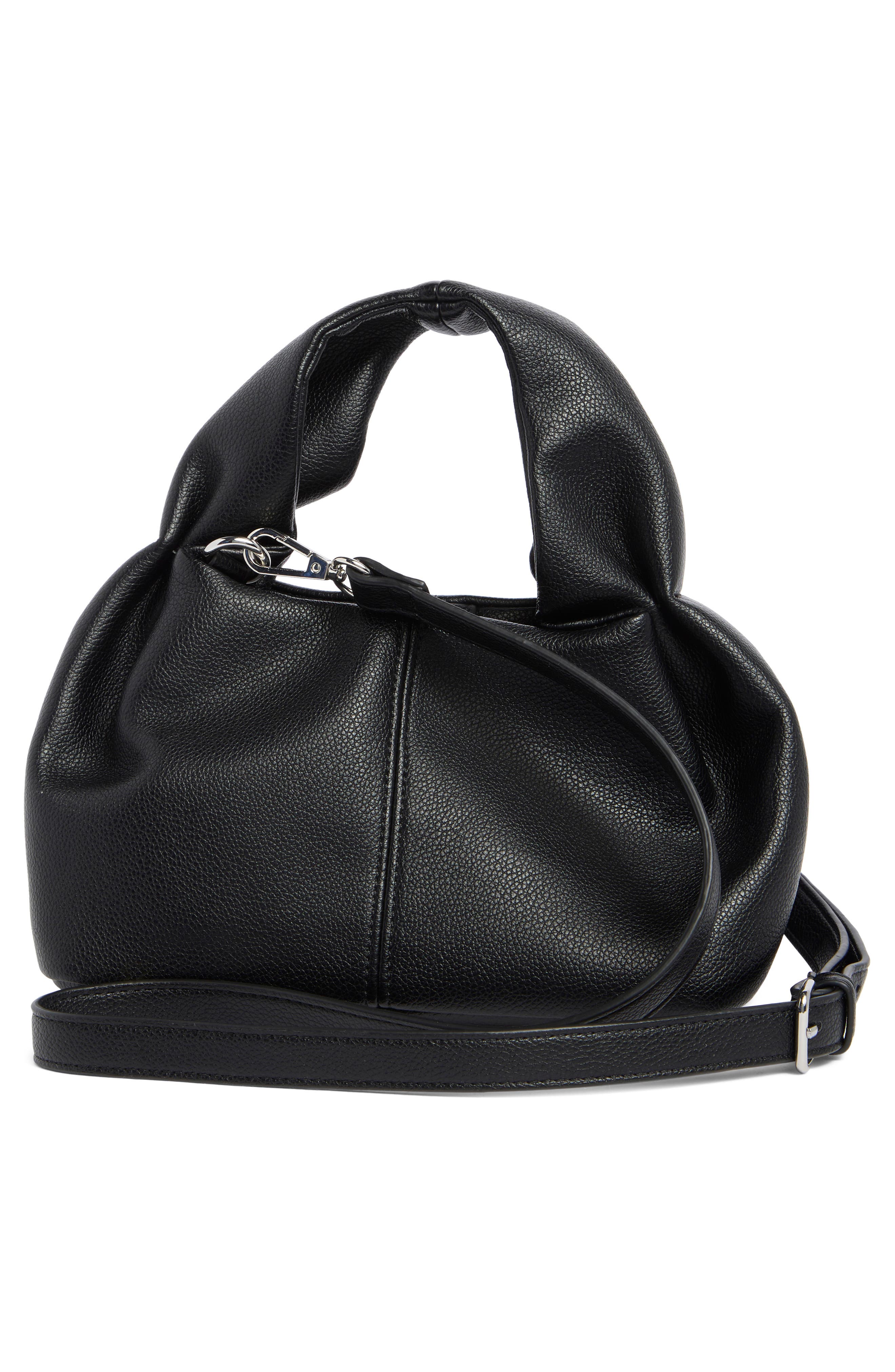 BCBG Mini Pleated Top Handle Satchel, Alternate, color, Black