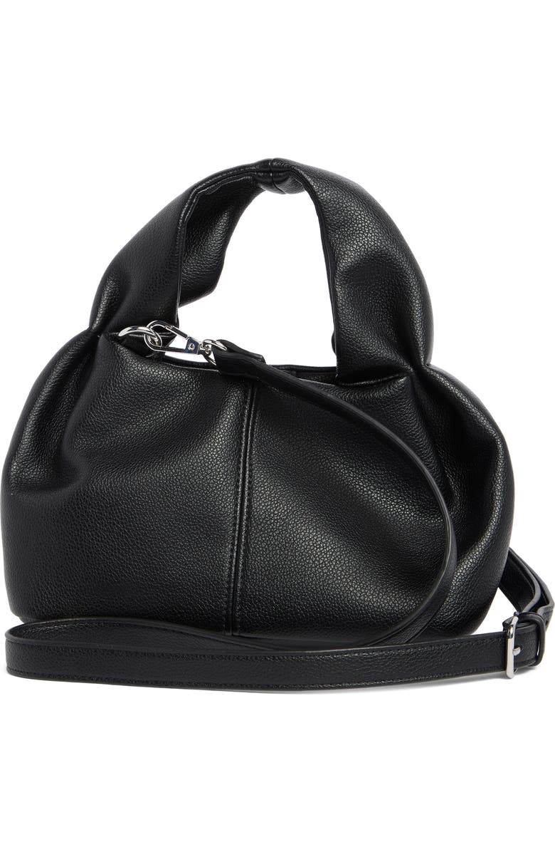 BCBG Mini Pleated Top Handle Satchel, Alternate, color, Black
