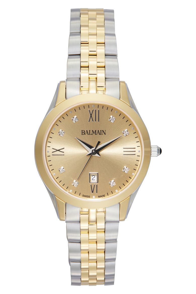 Classic R Diamond Two-Tone Bracelet Watch, 30mm, Main, color, BICOLOR