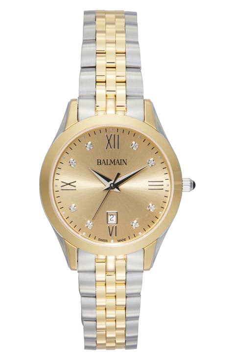 Classic R Diamond Two-Tone Bracelet Watch, 30mm