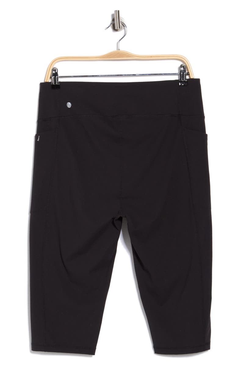 Z by Zella Perform High Waist Piped Capri Leggings, Alternate, color, Black