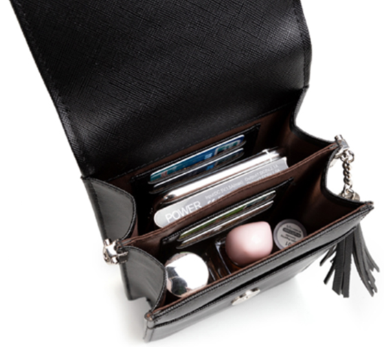 Youzey Vegan Saffiano Leather Crossbody Purse, Alternate, color, Black