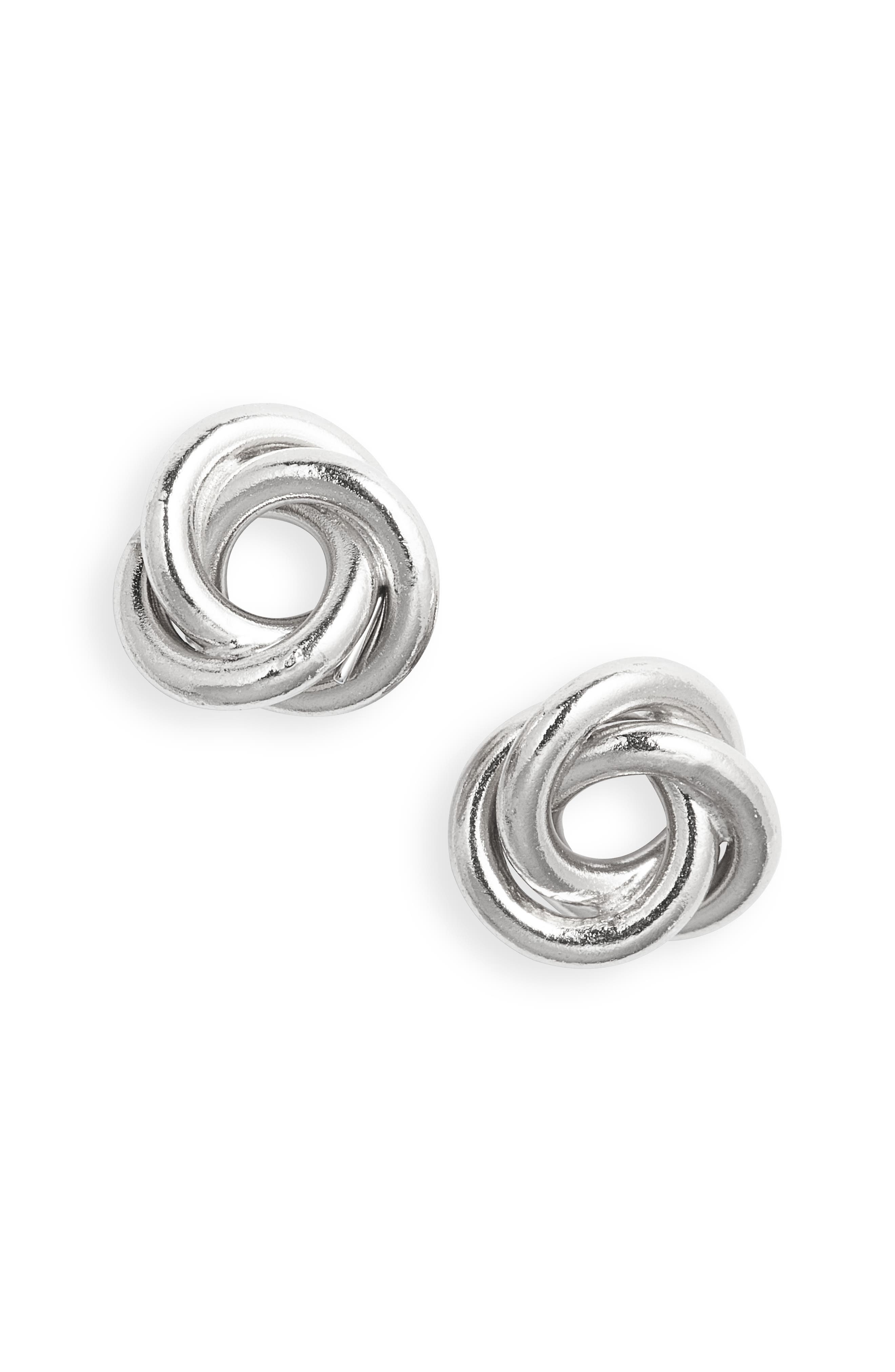 Nashelle Knot Stud Earrings in Sterling Silver 
