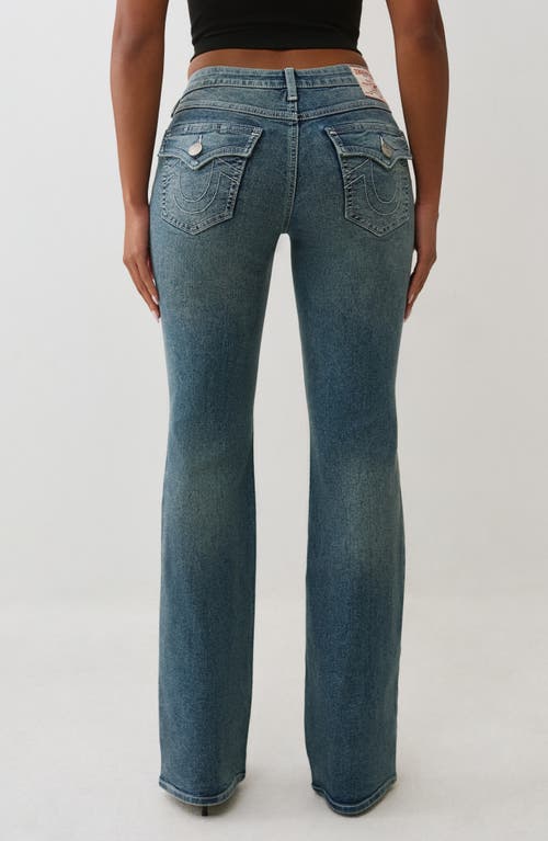 True Religion Becca Mid Rise Flap Pocket Bootcut Jeans In Blue