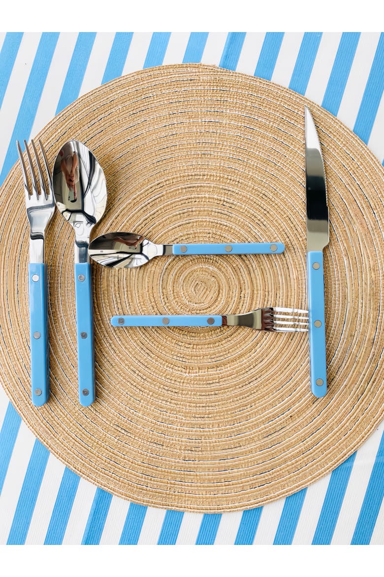 Dopamine Stainless Steel Rivet Flatware, Contemporary Bistrot Style Cutlery, Alternate, color, Pastel Blue