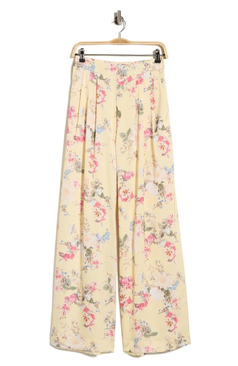 Pleated Front Wide Leg Pants