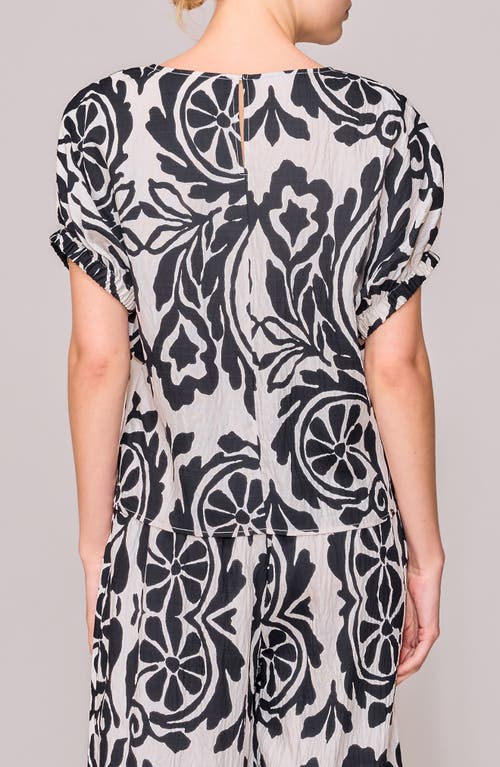 Melloday Floral Print Short Sleeve Woven Shirt