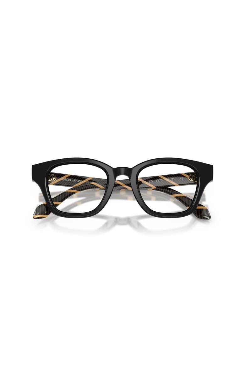 Giorgio Armani 47mm Rectangle optical glasses, Alternate, color, Black