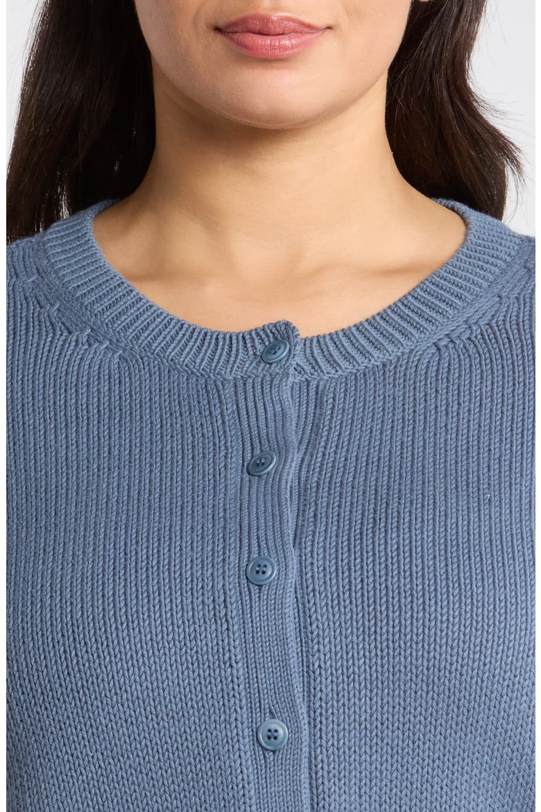 Organic Cotton Button Front Cardigan, Alternate, color, COLD SPRAY