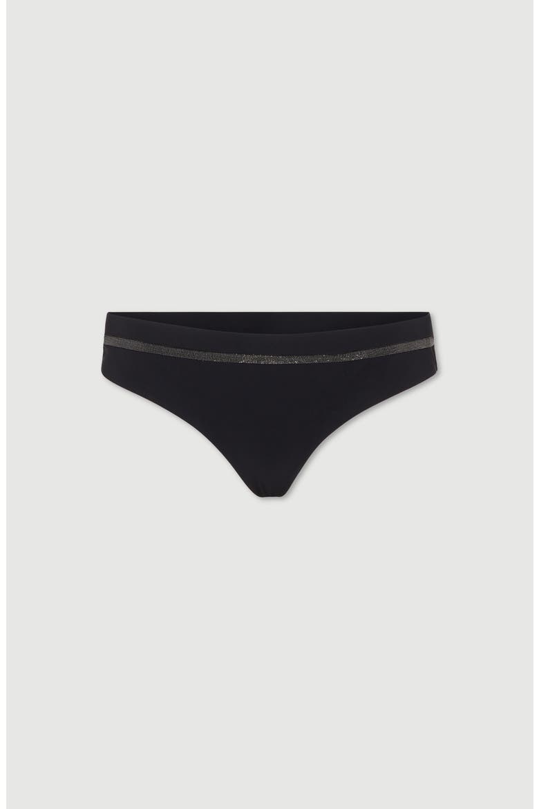 Techno jersey bikini bottoms with monili, Main, color, Black