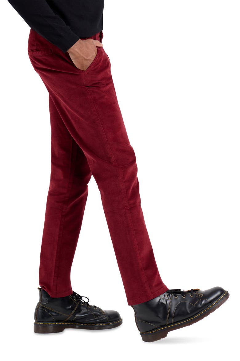 Slim Fit Five-Pocket Corduroy Pants, Alternate, color, BURGUNDY
