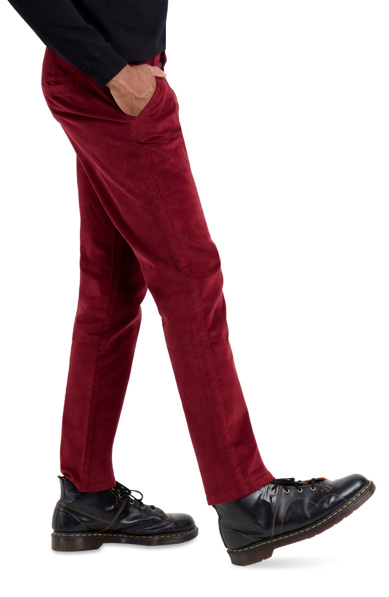 Spring + Mercer Slim Fit Five-Pocket Corduroy Pants, Alternate, color, Burgundy