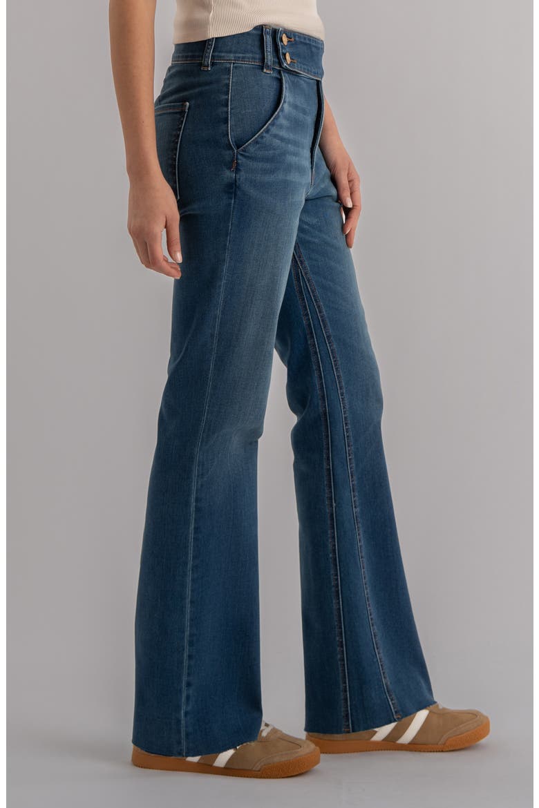 Kelly Raw Hem High Waist Flare Jeans, Alternate, color, HONEST