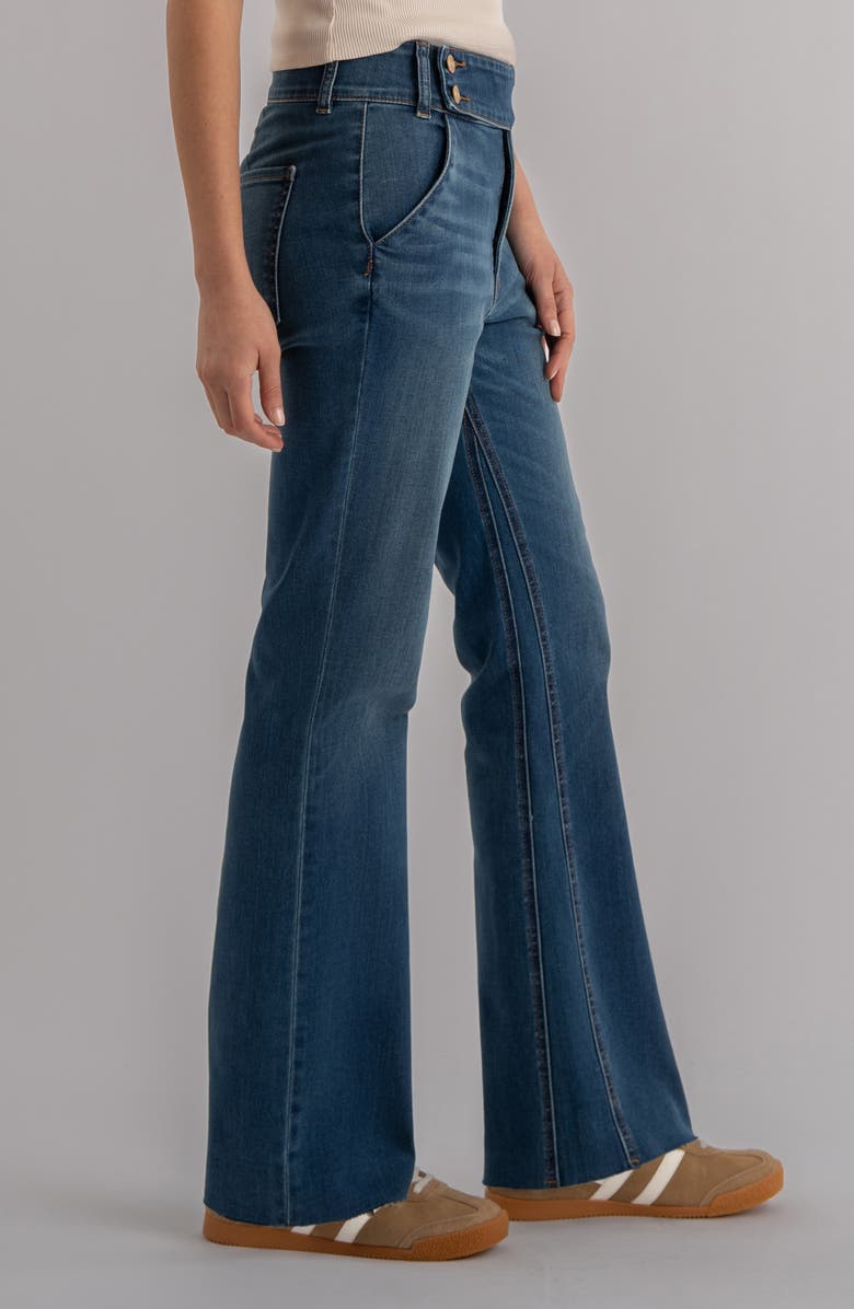 KUT from the Kloth Kelly Raw Hem High Waist Flare Jeans, Alternate, color, 