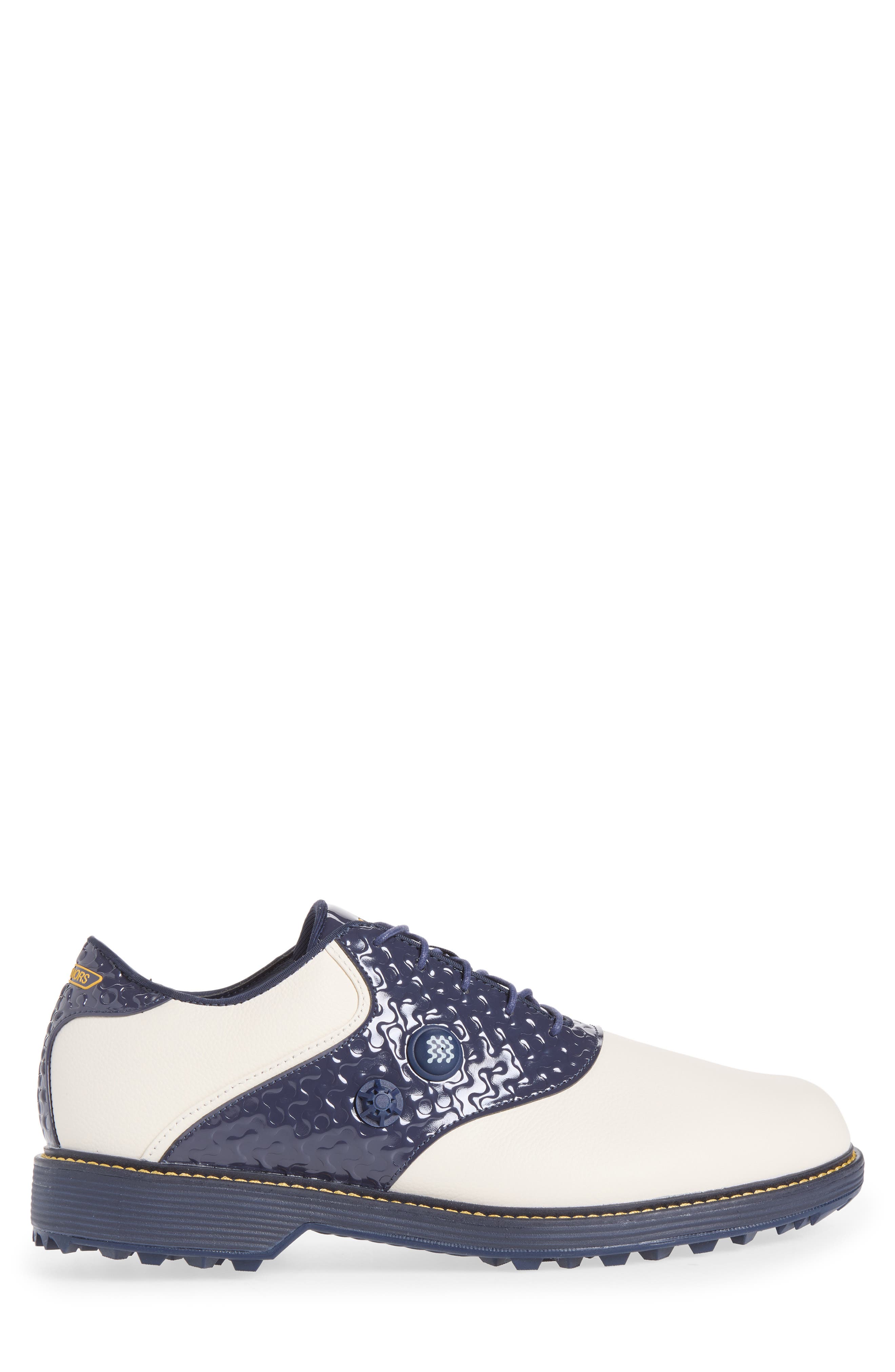 x Manors OG Pump Spikeless Golf Shoe, Alternate, color, NAVY/CHALK/YELLOW