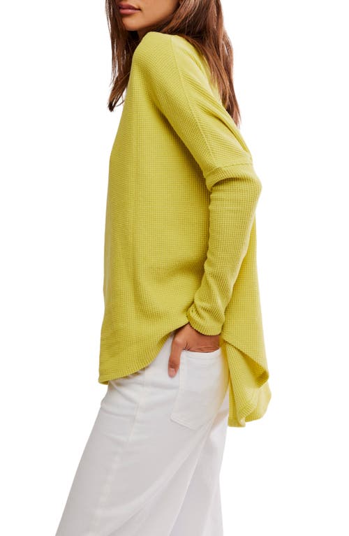 Free People Latte Blue Oversize Thermal Top In Green