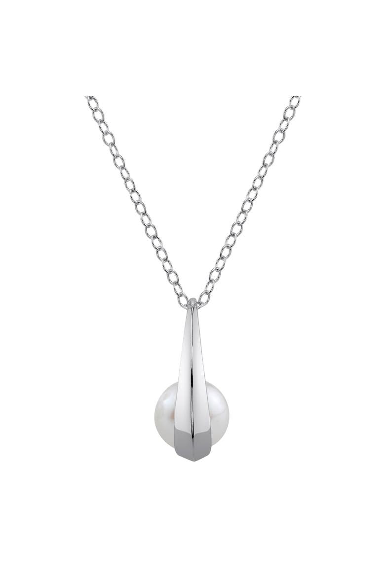 14K Gold Freshwater Pearl Regina Pendant, Main, color, White Gold