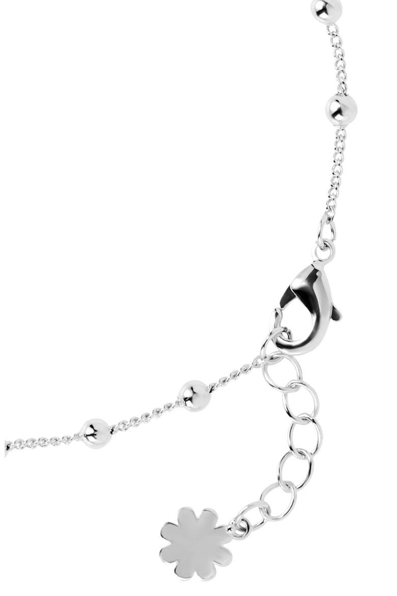 Medallion & Pavé Cubic Zirconia Cross Charm Bracelet, Alternate, color, SILVER