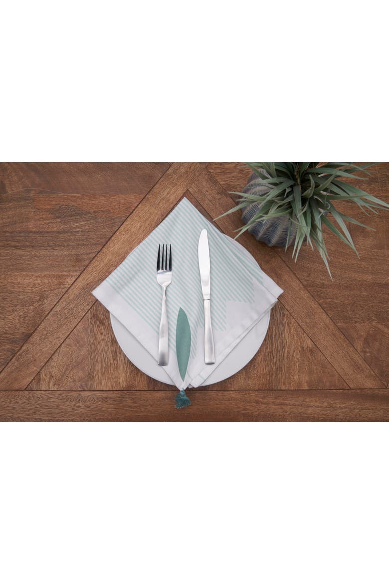Tassel and Stripes Fish Napkins Set of 6, Alternate, color, Blue
