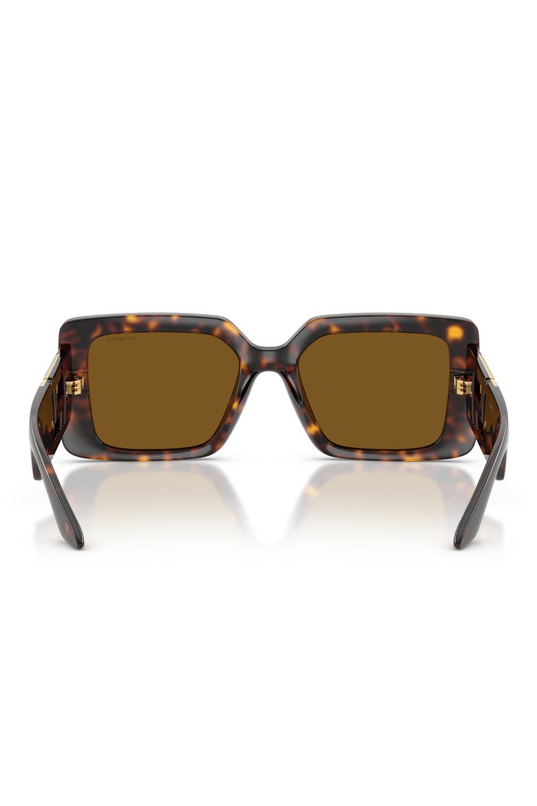 55mm Polarized Square Sunglasses, Alternate, color, HAVANA / BROWN POLAR