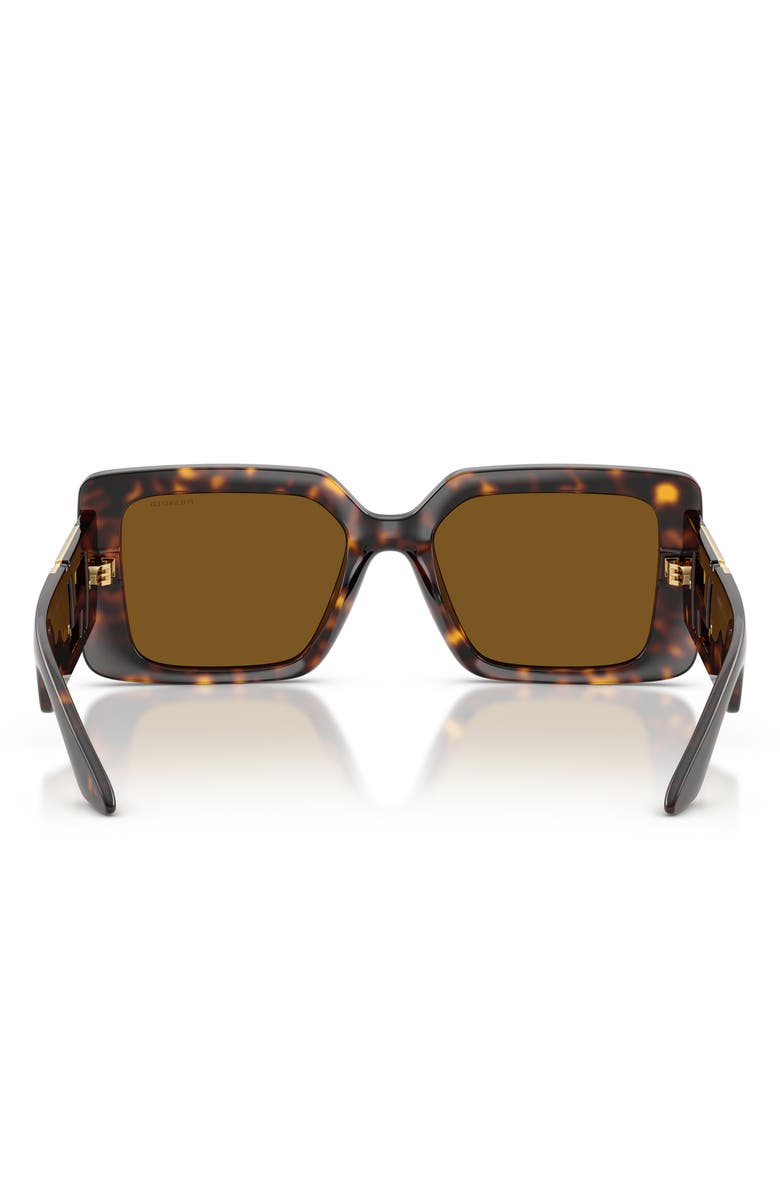 Versace 55mm Polarized Square Sunglasses, Alternate, color, Havana / Brown Polar