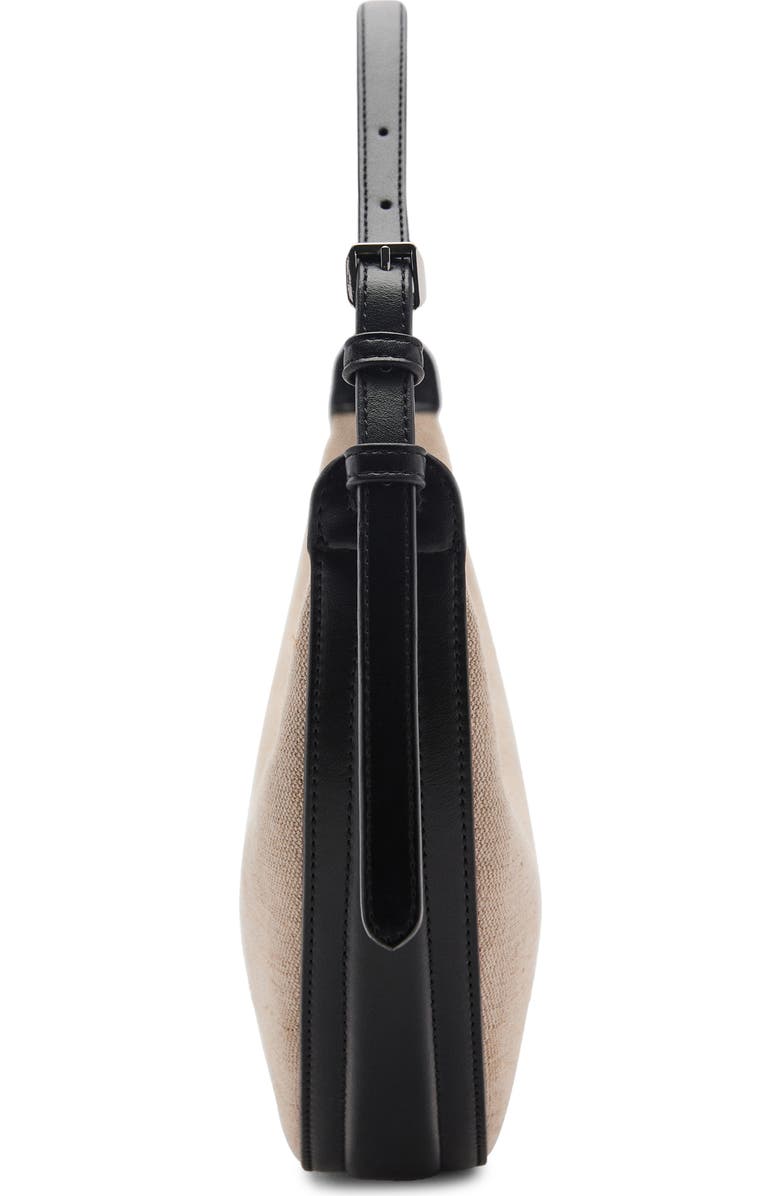 MANGO Mini Oval Linen Blend Shoulder Bag, Alternate, color,