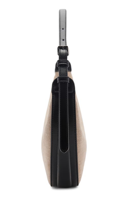 Mango Mini Oval Linen Blend Shoulder Bag