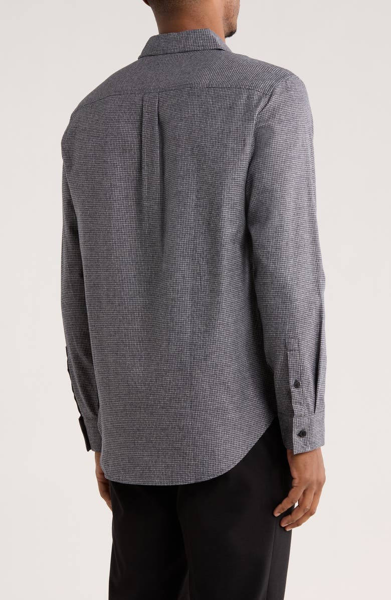 Calvin Klein Houndstooth Button-Up Shirt, Alternate, color, Black