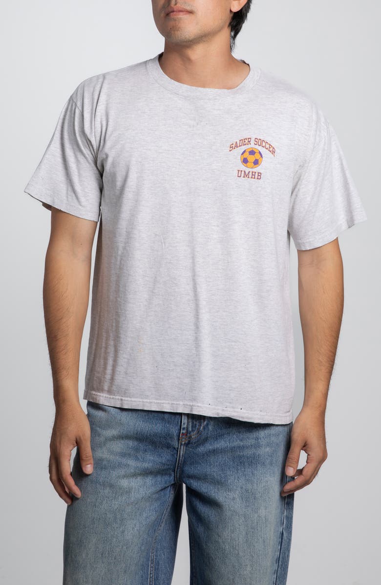Elwood Vintage Sader Soccer UMHB Tee, Main, color, Grey