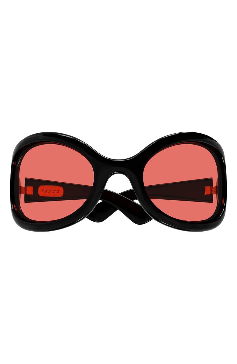 Gucci 77mm Wraparound Sunglasses, Main, color,