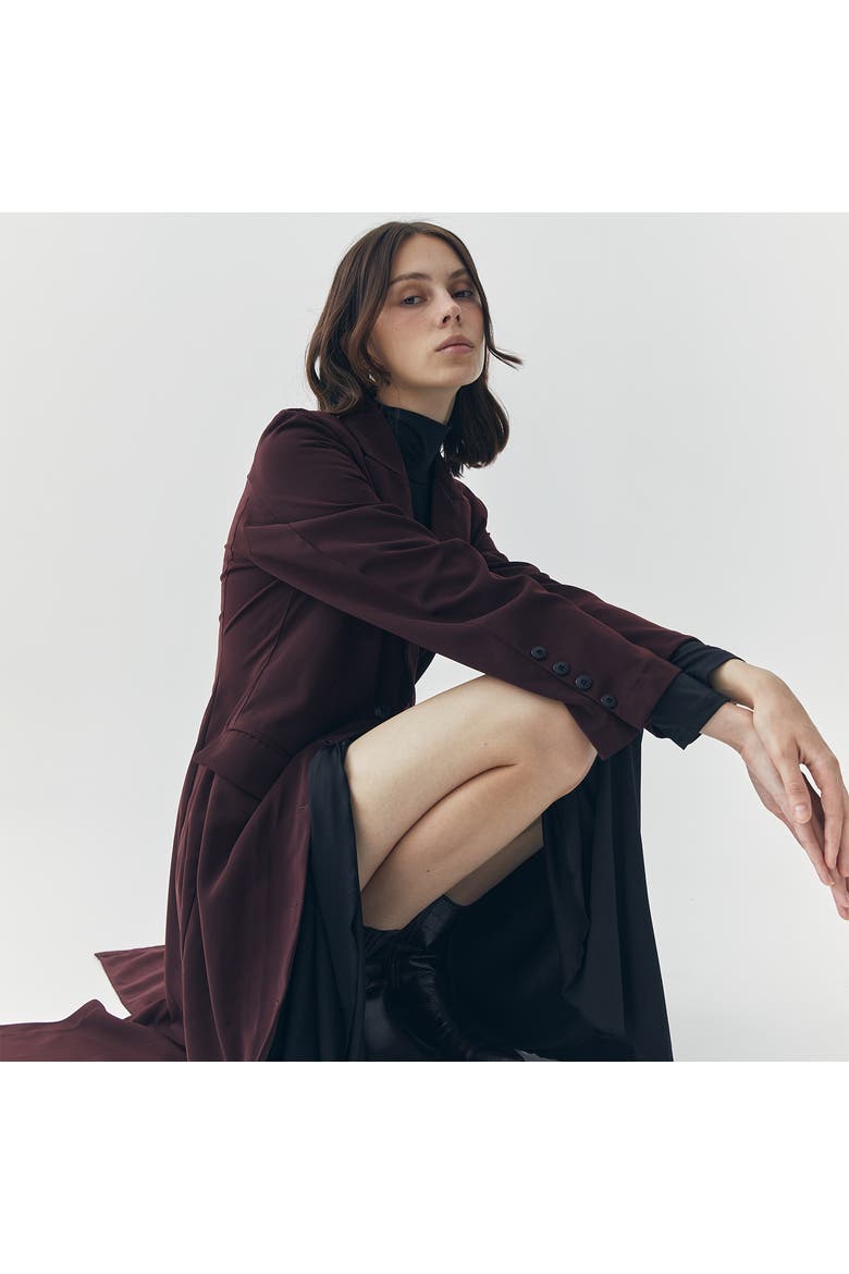 Lila Long Outerwear, Alternate, color, Burgundy