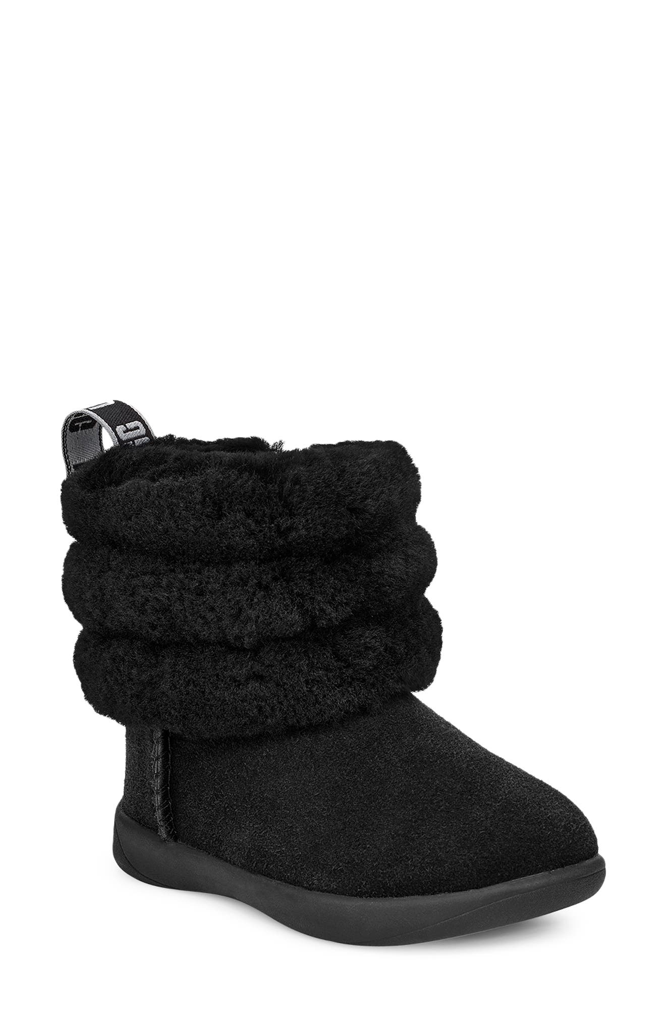 UGG<sup>®</sup> Kids' Mini Quilted Fluff Genuine Shearling Boot, Main, color, 