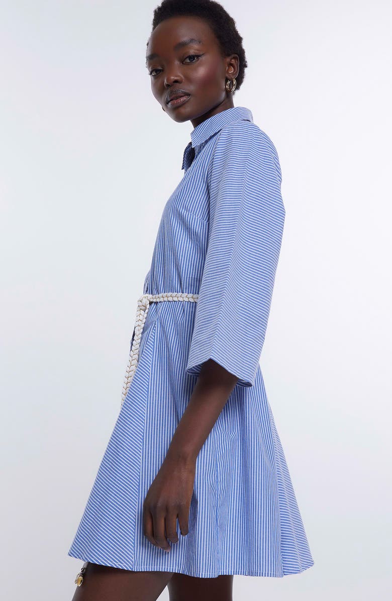 River Island Stripe Belted Shirtdress, Alternate, color,