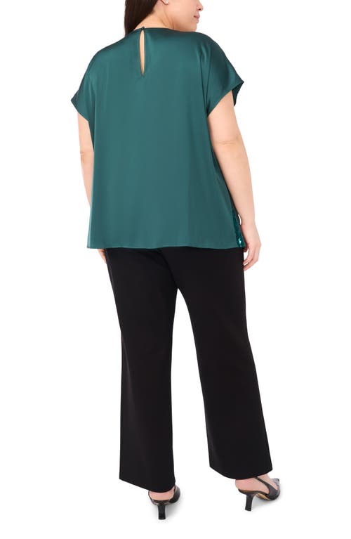 Halogenr Halogen(r) Sequin Cap Sleeve Top In Green