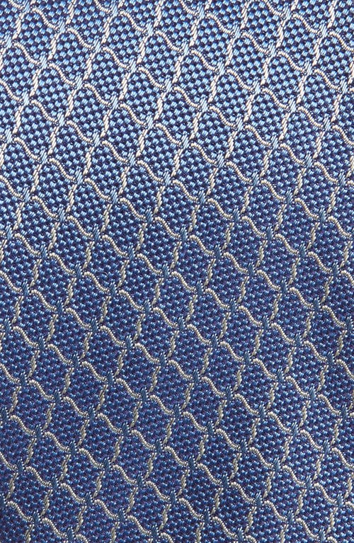 David Donahue Neat Silk Tie In Blue
